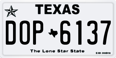 TX license plate DOP6137