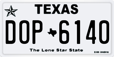 TX license plate DOP6140