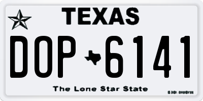 TX license plate DOP6141