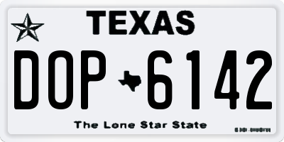 TX license plate DOP6142