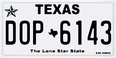 TX license plate DOP6143