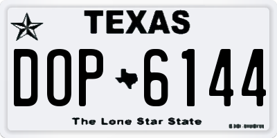 TX license plate DOP6144
