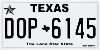 TX license plate DOP6145