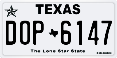 TX license plate DOP6147