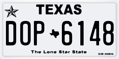 TX license plate DOP6148
