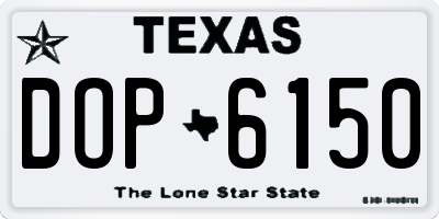 TX license plate DOP6150