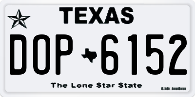 TX license plate DOP6152