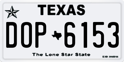 TX license plate DOP6153