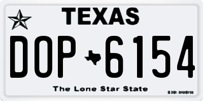 TX license plate DOP6154