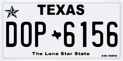 TX license plate DOP6156