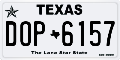 TX license plate DOP6157