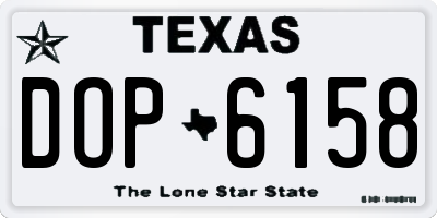 TX license plate DOP6158