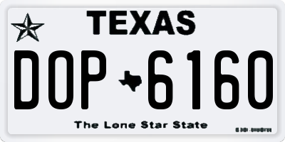 TX license plate DOP6160