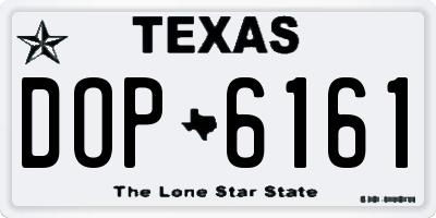 TX license plate DOP6161