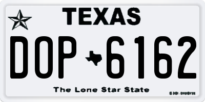 TX license plate DOP6162