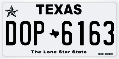 TX license plate DOP6163