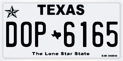 TX license plate DOP6165