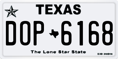 TX license plate DOP6168