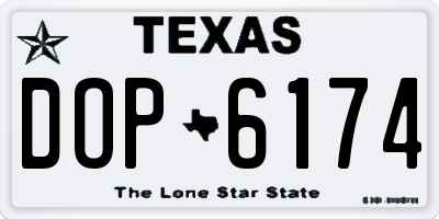 TX license plate DOP6174