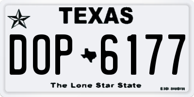 TX license plate DOP6177