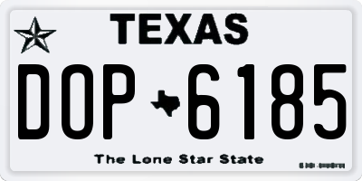 TX license plate DOP6185