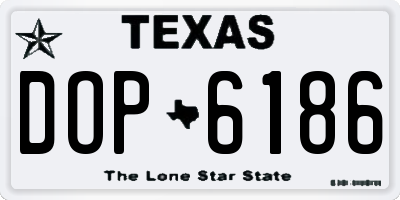 TX license plate DOP6186