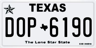 TX license plate DOP6190