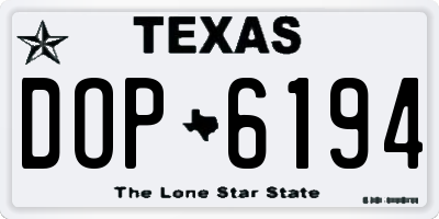 TX license plate DOP6194