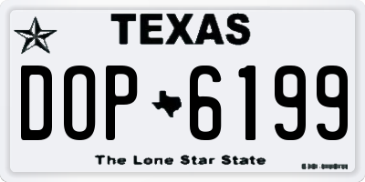 TX license plate DOP6199