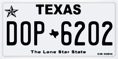 TX license plate DOP6202