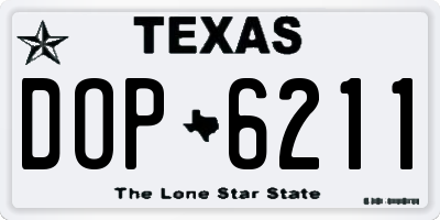 TX license plate DOP6211