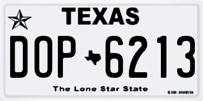 TX license plate DOP6213