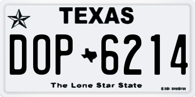 TX license plate DOP6214