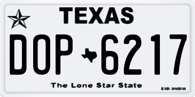 TX license plate DOP6217