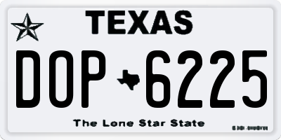 TX license plate DOP6225