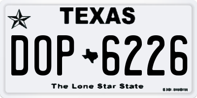 TX license plate DOP6226