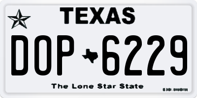 TX license plate DOP6229