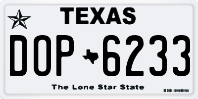 TX license plate DOP6233