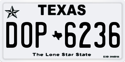 TX license plate DOP6236