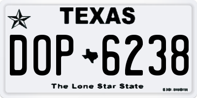 TX license plate DOP6238