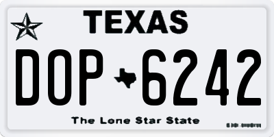 TX license plate DOP6242