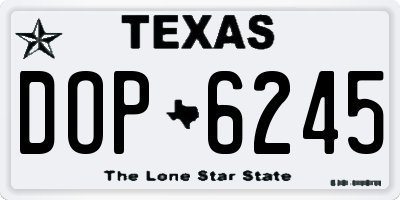 TX license plate DOP6245