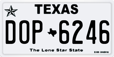 TX license plate DOP6246