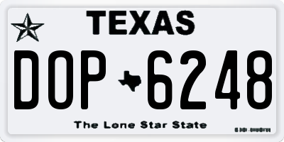 TX license plate DOP6248