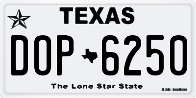 TX license plate DOP6250