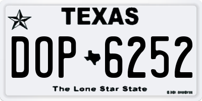 TX license plate DOP6252