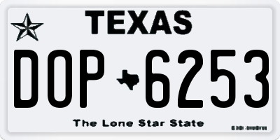TX license plate DOP6253