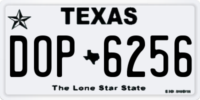 TX license plate DOP6256