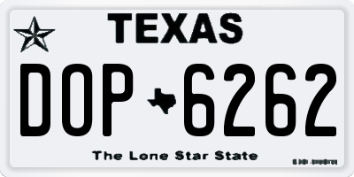 TX license plate DOP6262