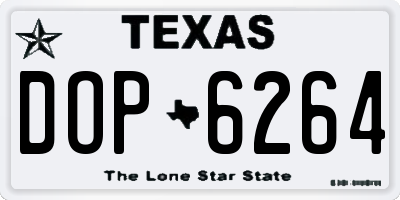 TX license plate DOP6264